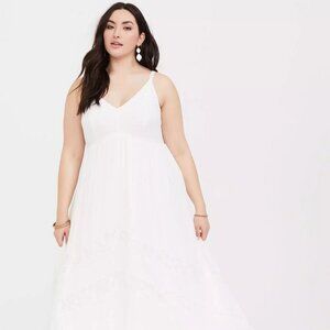 torrid White V-Neck Spaghetti Strap Maxi Dress